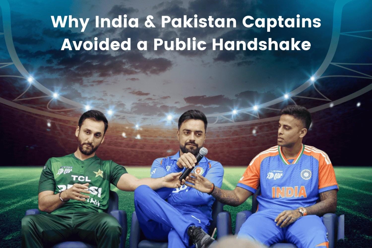 India and Pakistan cricket captains avoiding handshake at Asia Cup press conference 2025