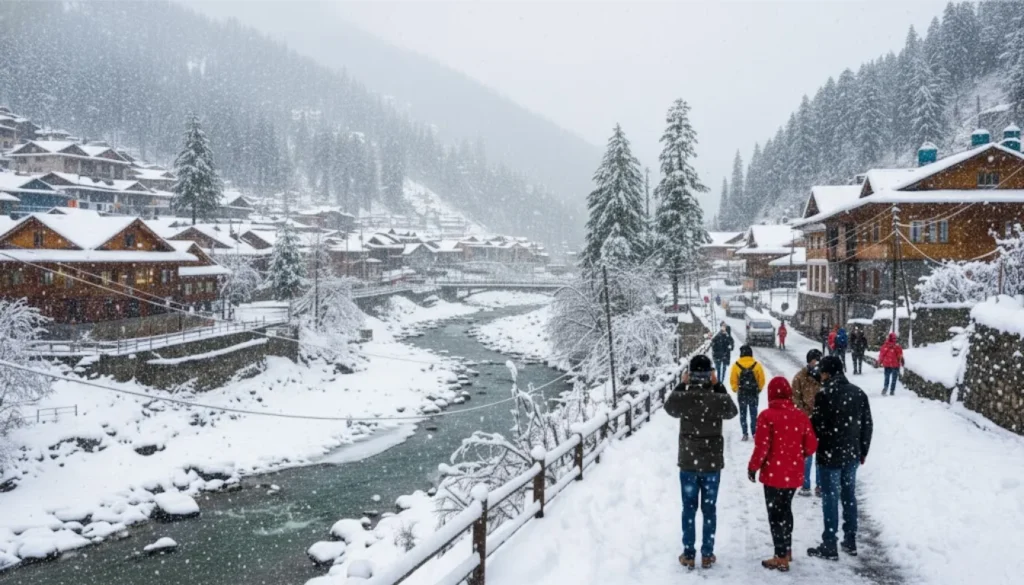 Manali with snowfall